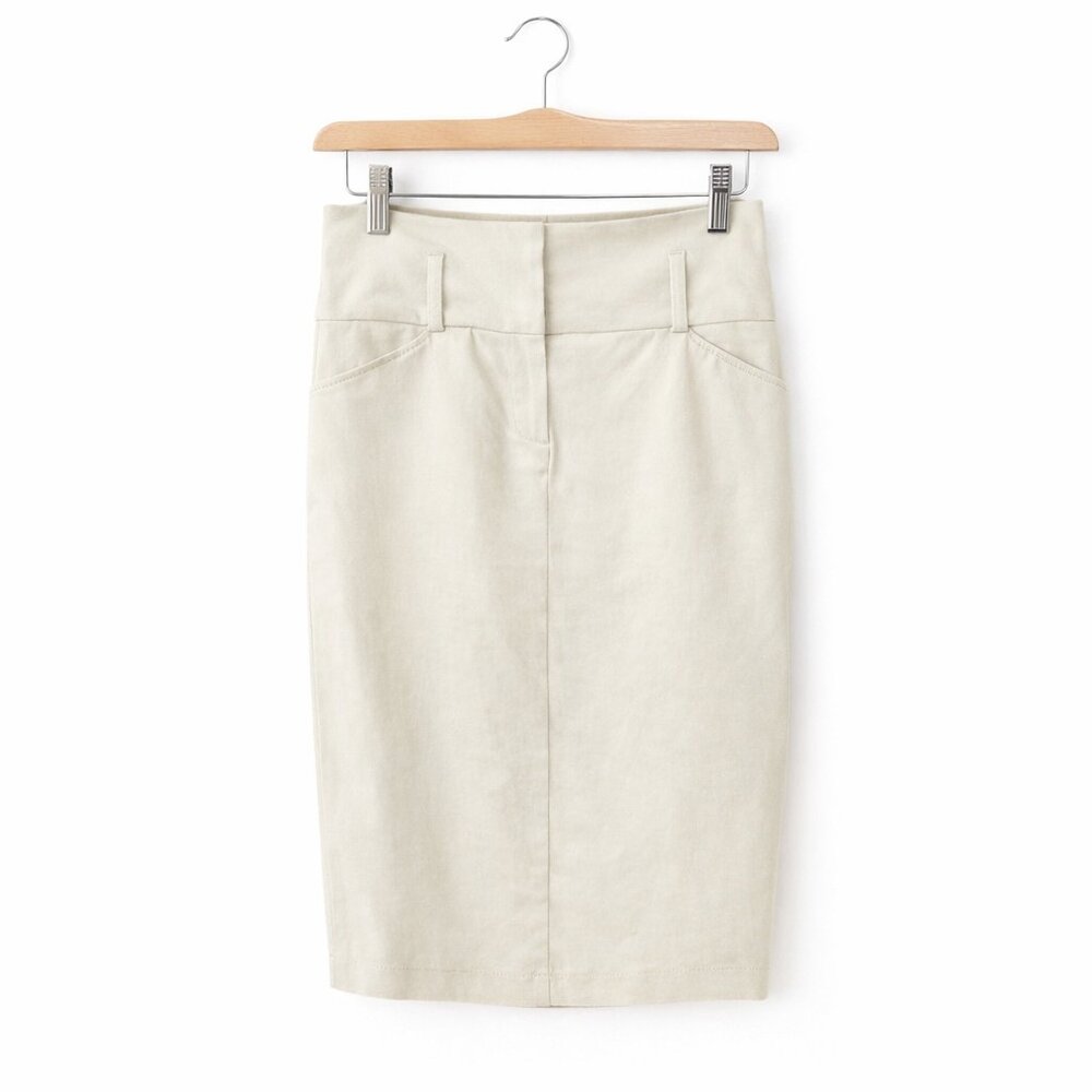 #81 A'GACI | Cream Bodycon Pencil Skirt - Small